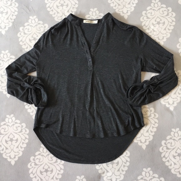 Liberty Love - Charcoal Button Up Front Blouse - Picture 5 of 8